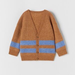 Zara kids striped knit cardigan